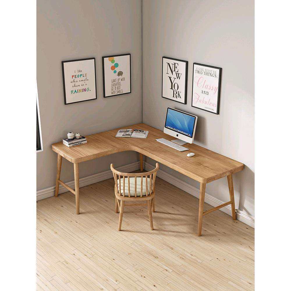 转角桌实木电脑桌家用拐角靠墙书桌长条简约学习桌l型卧室工作台