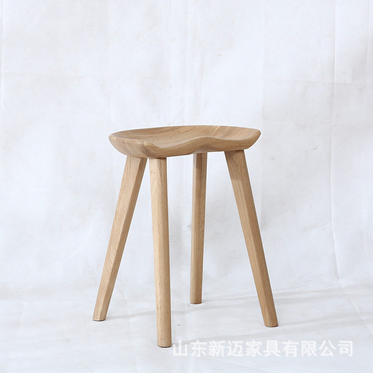 简约实木四脚吧台高脚凳