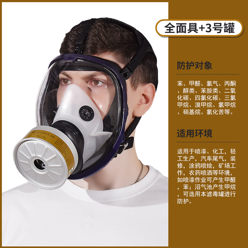防毒面具面罩眼镜装修轻便全脸防护放毒呼吸器防尘甲醛装修全面罩