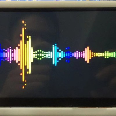 5寸液晶屏声控车载音乐UV电平表频谱显示器L支持HDMI输出连接电视
