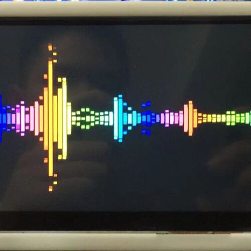 5寸液晶屏声控车载音乐UV电平表频谱显示器L支持HDMI输出连接电视
