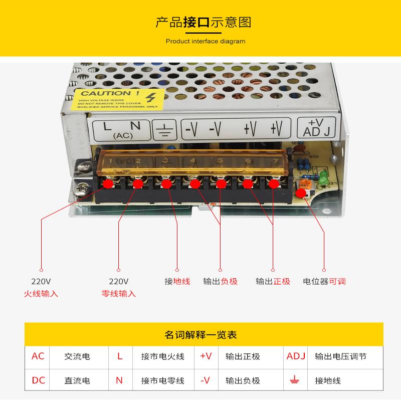 220V转28V30V32V50V1A3A2A4A5A7A10A250W350W直流电源DC 变压器
