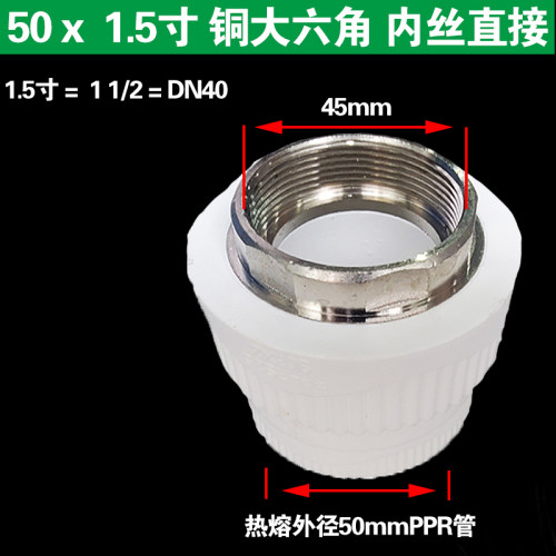 白色精品六角ppr外丝直接 40 50 63外牙管件ppr水管配件 家装推荐