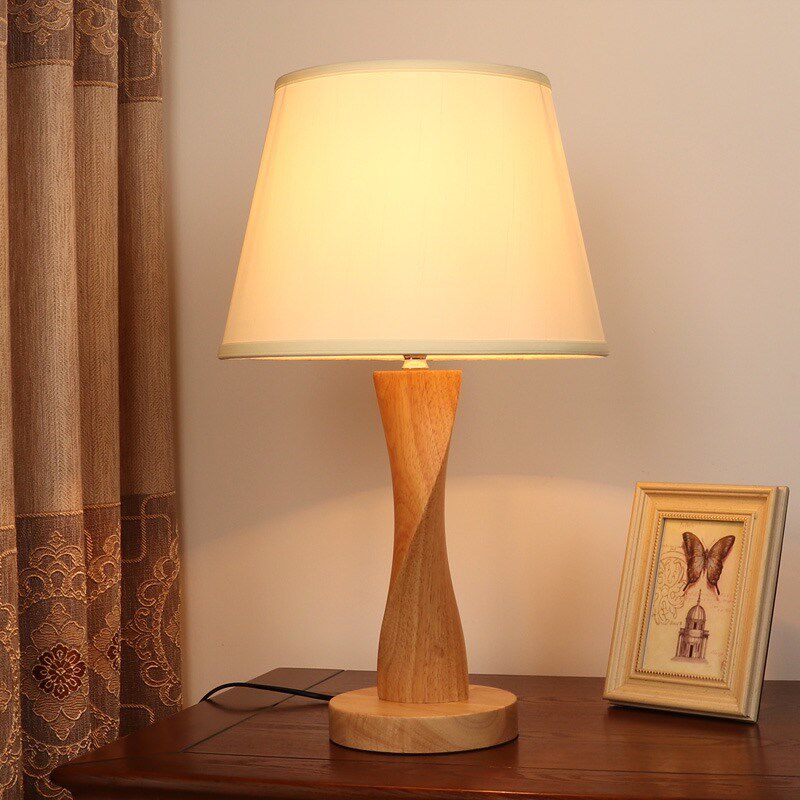 简约现代原木台灯卧室床头t创意浪漫时尚温馨个性酒店客厅家用结