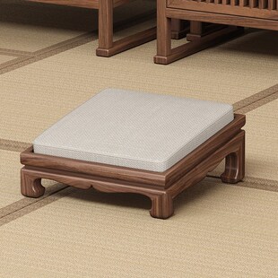 新中式实木拜凳家用跪拜垫寺院拜佛凳禅凳蒲团打坐垫黑胡桃木拜凳