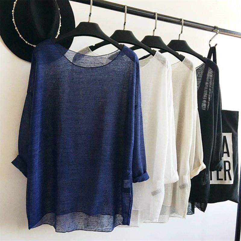 泳衣上衣女防晒j网纱罩衫舞蹈服古典舞罩衣夏季薄款宽松套头外搭