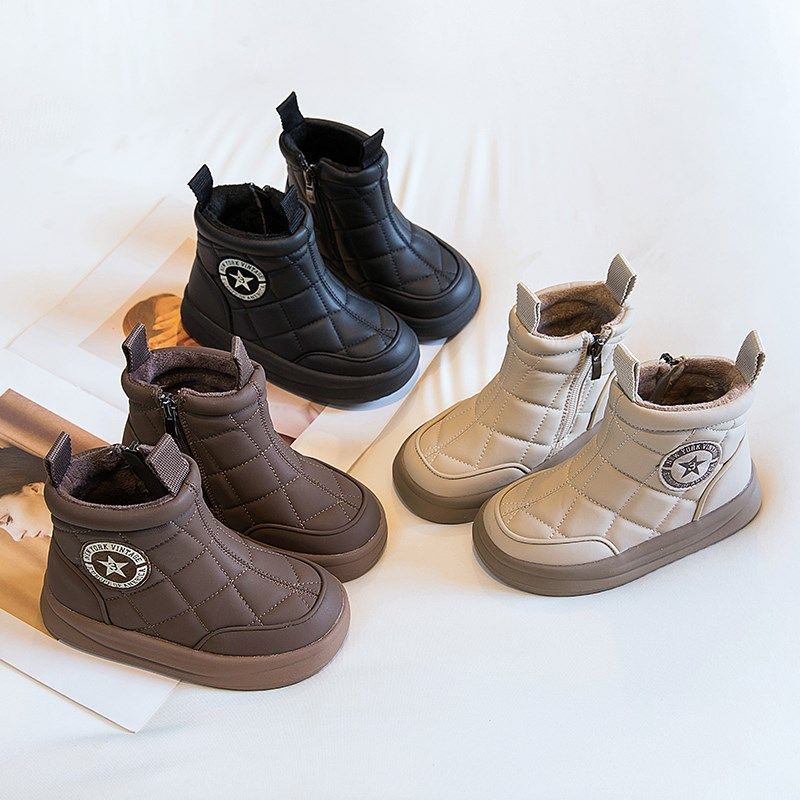 女童靴子2024冬季儿童短靴棉靴二棉女宝宝童靴男童雪地靴加绒皮靴,童鞋/婴儿鞋/亲子鞋,棉靴,淘宝优惠券,粉丝福利购,淘宝优惠卷