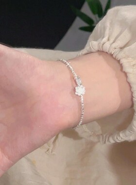 999纯银碎银子莲花手链女2024新款爆款气质高级感百搭手串送女友