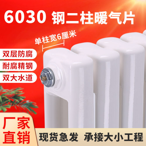 6030暖气片家用水暖彩钢钢制二柱立式大水道加厚散热片水暖工程片