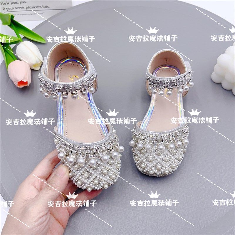 2024年春夏季新款女童包头半凉鞋小女孩皮鞋软底公主鞋鞋韩版单鞋,童鞋/婴儿鞋/亲子鞋,水晶/水钻鞋,淘宝优惠券,粉丝福利购,淘宝优惠卷