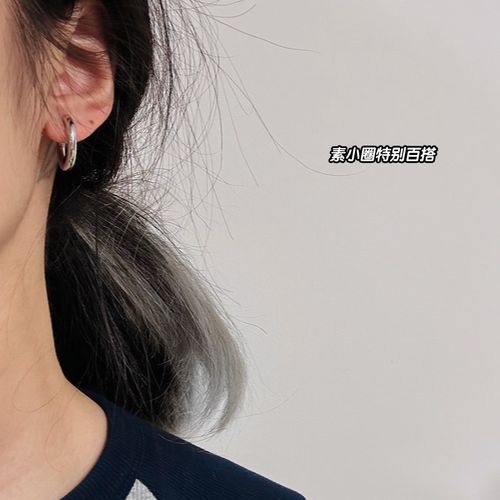 小素圈耳夹高品质基础款百搭耳环银色小巧韩国蚊香盘无耳洞气质