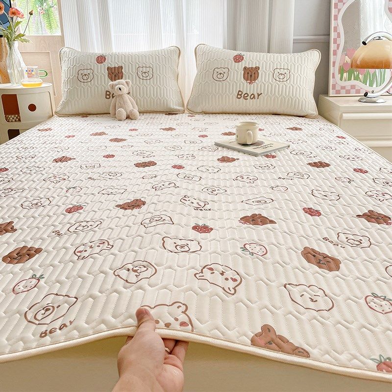 冰丝乳胶凉席四件套空调被夏季可VD机水洗儿童宿舍床单人软席子床