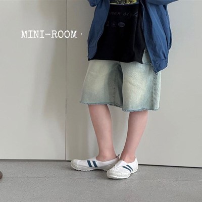 2025春新款儿童牛仔裤阔腿裤男童女童纯棉宽松韩版休闲破洞中裤