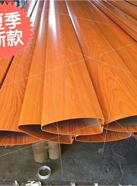 新品木纹a铝方通幕墙隔断门头装饰天花吊顶UN型c槽铝挂片矩管凹定