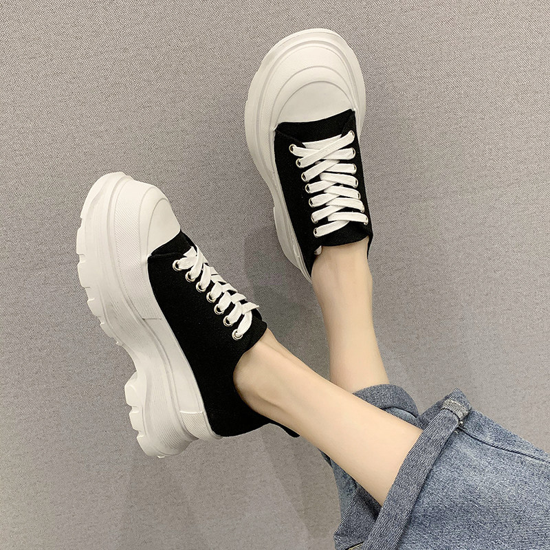 网红帆布鞋女2021春夏新款韩版厚底松糕鞋增高百S搭运动休闲老爹,女鞋,时尚休闲鞋,淘宝优惠券,粉丝福利购,淘宝优惠卷
