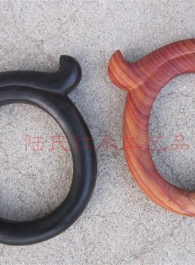 古典红山龙开口手镯黑檀木红檀木远古木镯无漆心材生肖龙手镯子