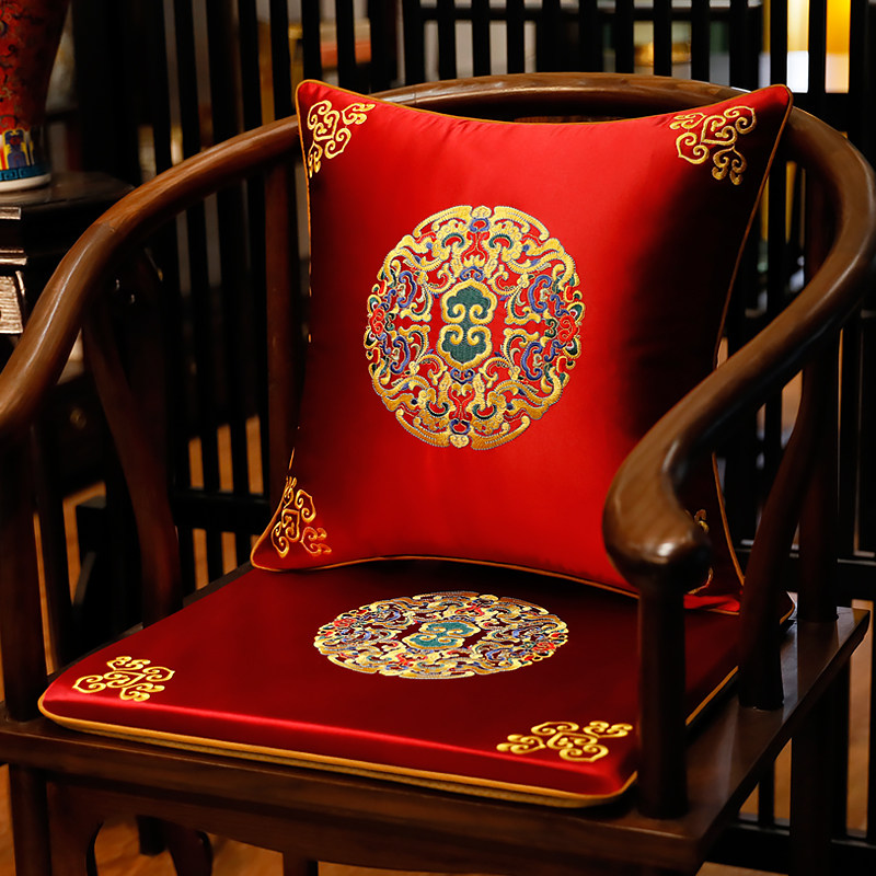 新中式坐垫椅垫古典红木椅子坐垫实木沙发圈椅茶椅U餐椅太师椅垫