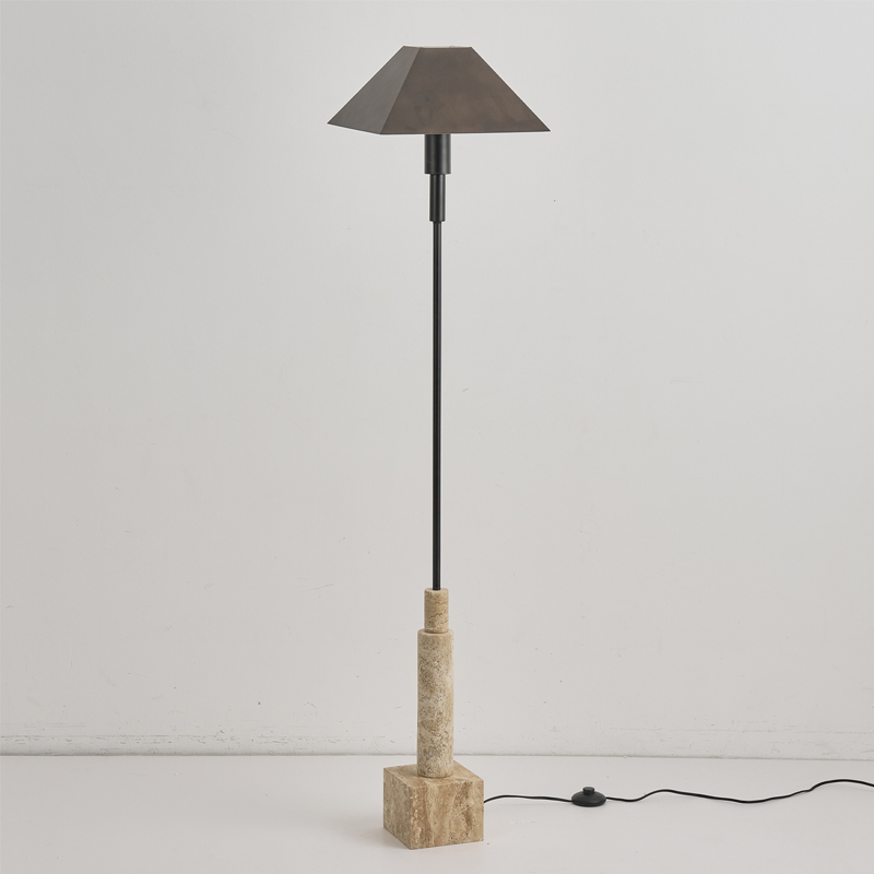 美式复古客厅落地灯 简约法式大气创意洞石卧室床头房间书房别墅