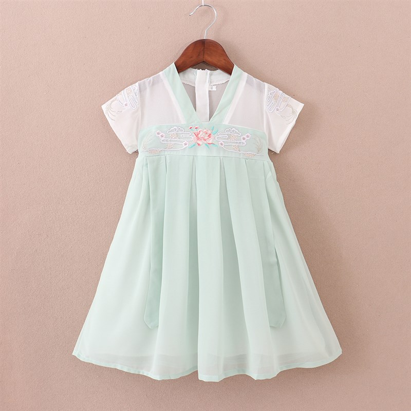 女童夏装汉服连衣裙2023新款洋气女孩古装襦裙中国风超仙公主裙子
