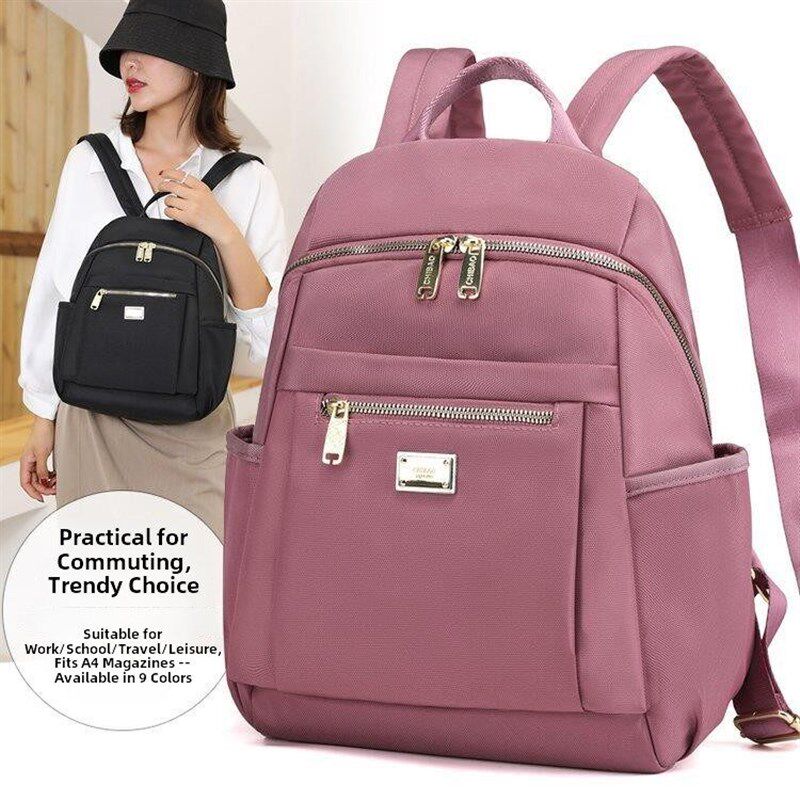 牛津布双肩包女新款时尚防水女士背包夏大容量帆布旅行包包