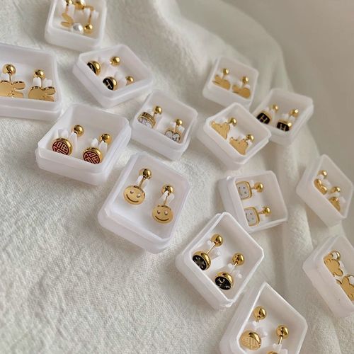 轻奢精致小巧螺丝拧扣耳钉设计感独特个性小众睡觉免摘耳骨钉耳环