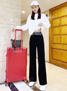 哺乳衣外出套装2021春装新款时尚阔腿裤辣妈款喂奶衣产.后装两件