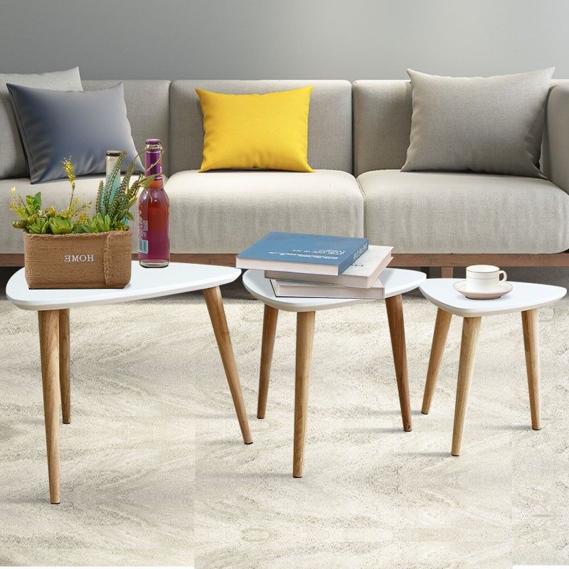 实木小茶几三角桌小桌子组合客厅角几卧室床头桌休闲边几沙发边桌