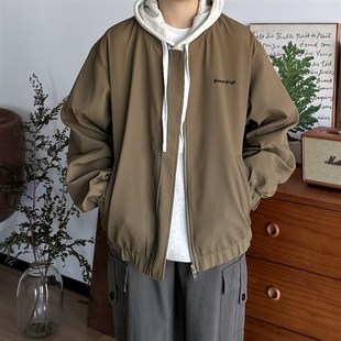 复古刺绣棒球服外套男女情侣宽松秋季 B东日系男装 情Y侣百搭夹克