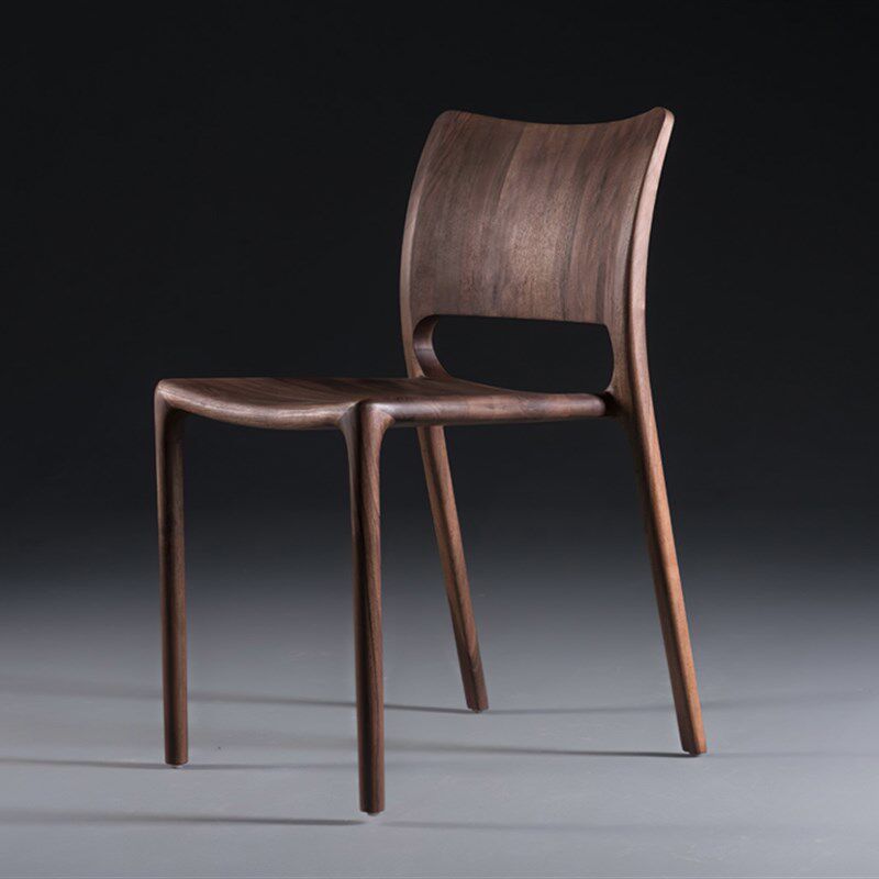 北美黑胡桃c木餐椅简约现代餐桌椅组合书桌椅意式靠背北欧餐椅实