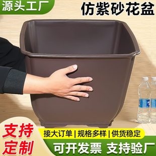 特大号陶瓷花盆福字个性 黑色花盆特价 创意简约绿萝托盘家用清仓带