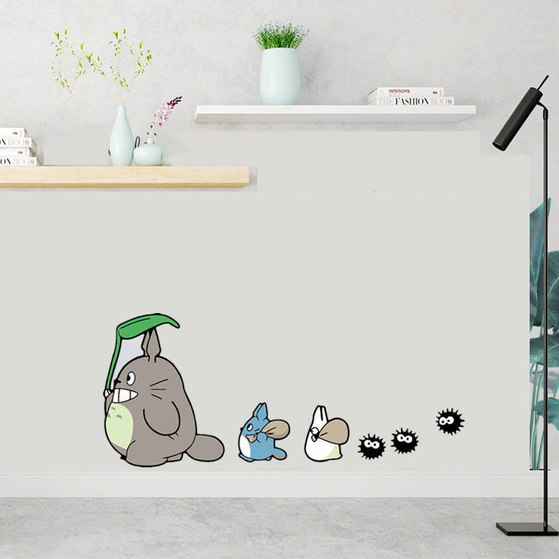 墙贴宫崎骏龙猫巴士卡通动漫网红防水ins玻璃宿舍墙面装饰少女心