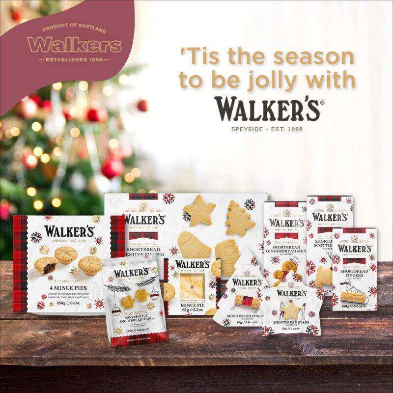 Walkers 圣诞2024英国原装进口新年春节冬季新款铁盒黄油饼干礼盒