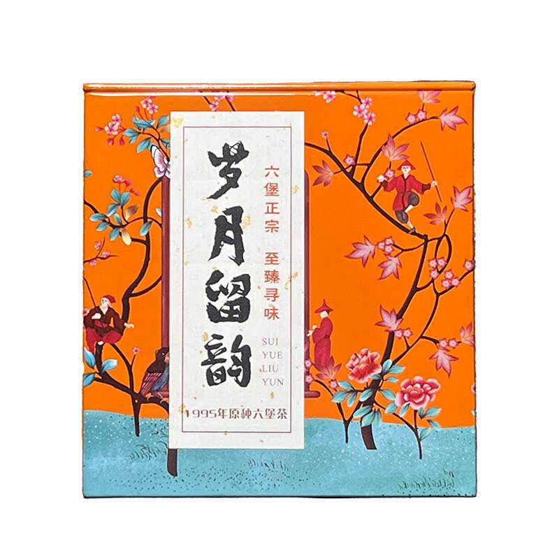 梧州老六堡茶1995年碳化原种老菌花香参香甜润醇滑正品老茶叶
