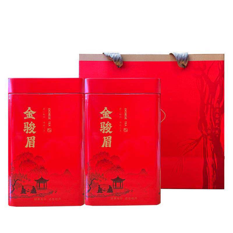 正宗武夷山金骏眉送礼红茶花香馥郁蜜香型耐泡罐装新茶2罐共500克