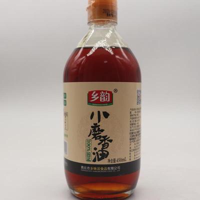 乡韵小磨香油河南特产石墨香油芝麻油纯正450ml玻璃瓶装包邮