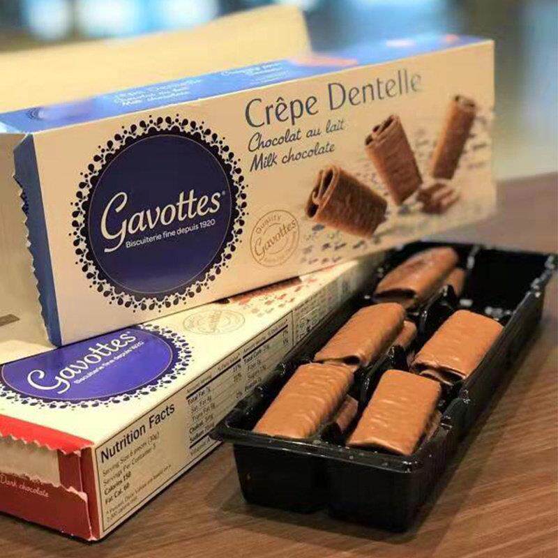 Gavottes法国进口圣诞节冬季限定佳沃提原味牛奶黑巧克力薄脆饼干
