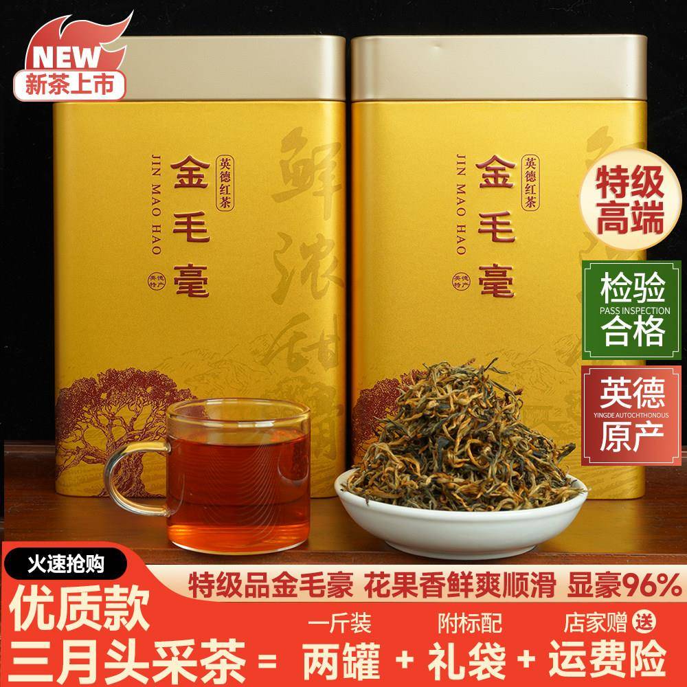 头春头采茶英德红茶英红九号特级金毛豪三月明前春茶散装茶叶