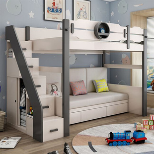 直销北欧沙发床上下床多功能w组合床儿童床高低床子母床上下铺木