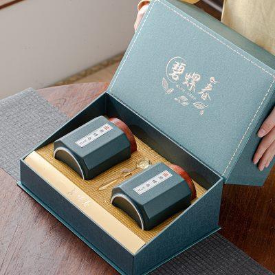 高端碧螺春礼盒空盒半斤通用陶瓷茶叶罐高档绿茶茶叶包装盒空礼盒