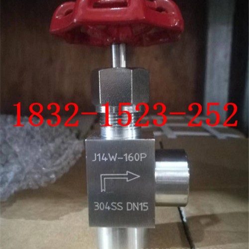 J14H/W-64P/160P 304SS不锈钢双内丝/内螺纹90度直角式针型阀DN15
