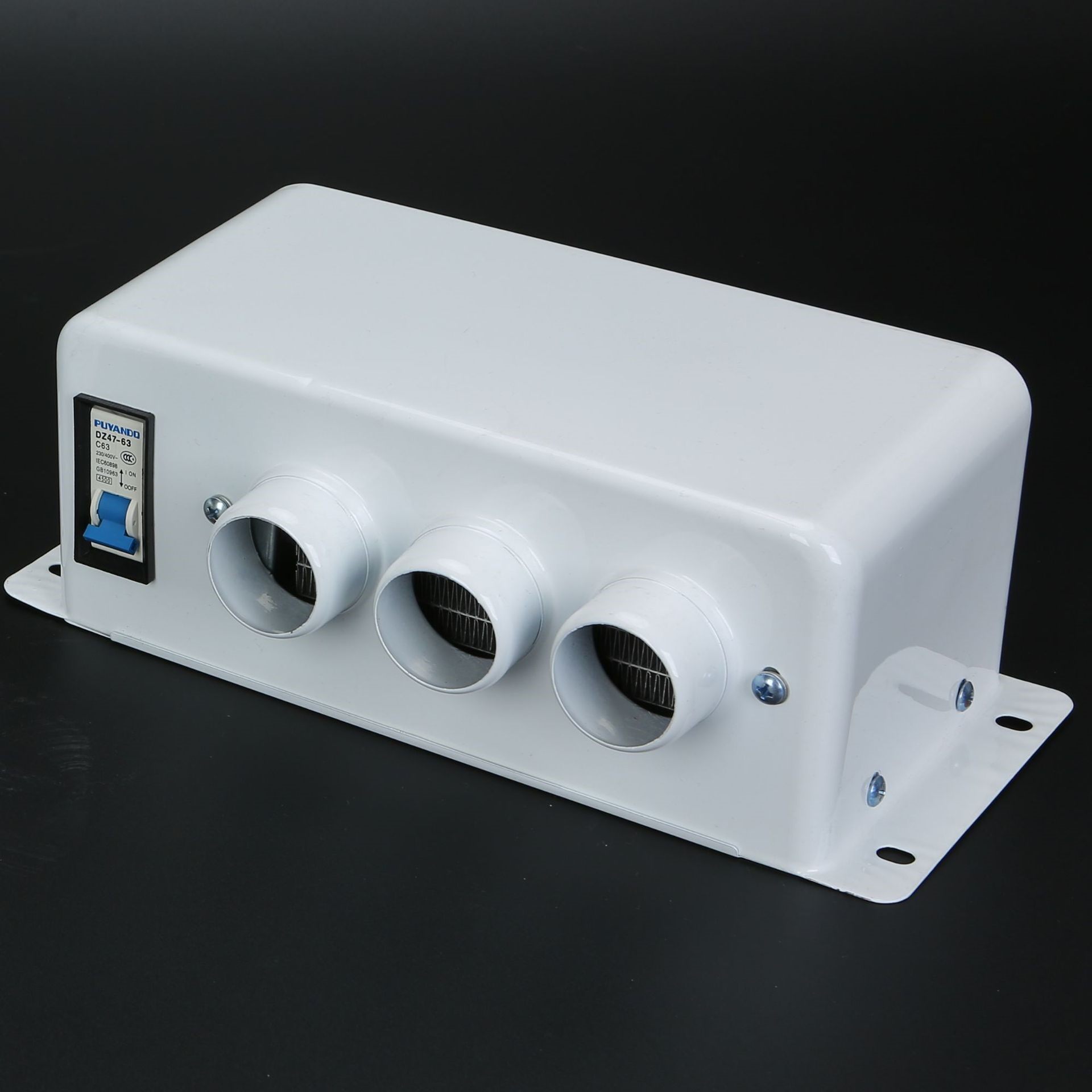新款三孔车载电加热器暖风机 12V24V汽车除雾除霜器 电暖风取暖器