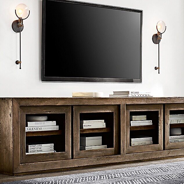 美式乡村全实木电视柜现代简约客厅全实木做旧茶几电视柜组合家具