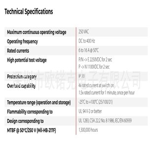 SCHAFFNER夏弗纳 FN2415 单相RFI滤波器底盘安装 FN2415系列