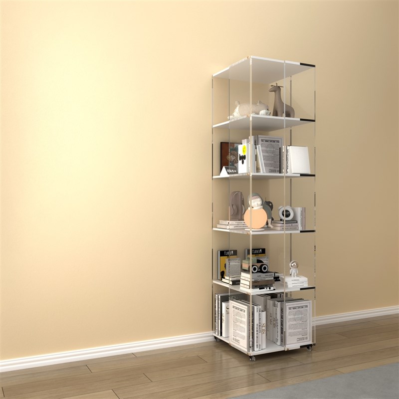 创意亚克力旋转书架简约设计落地置物架展示架商场U精品多层陈列