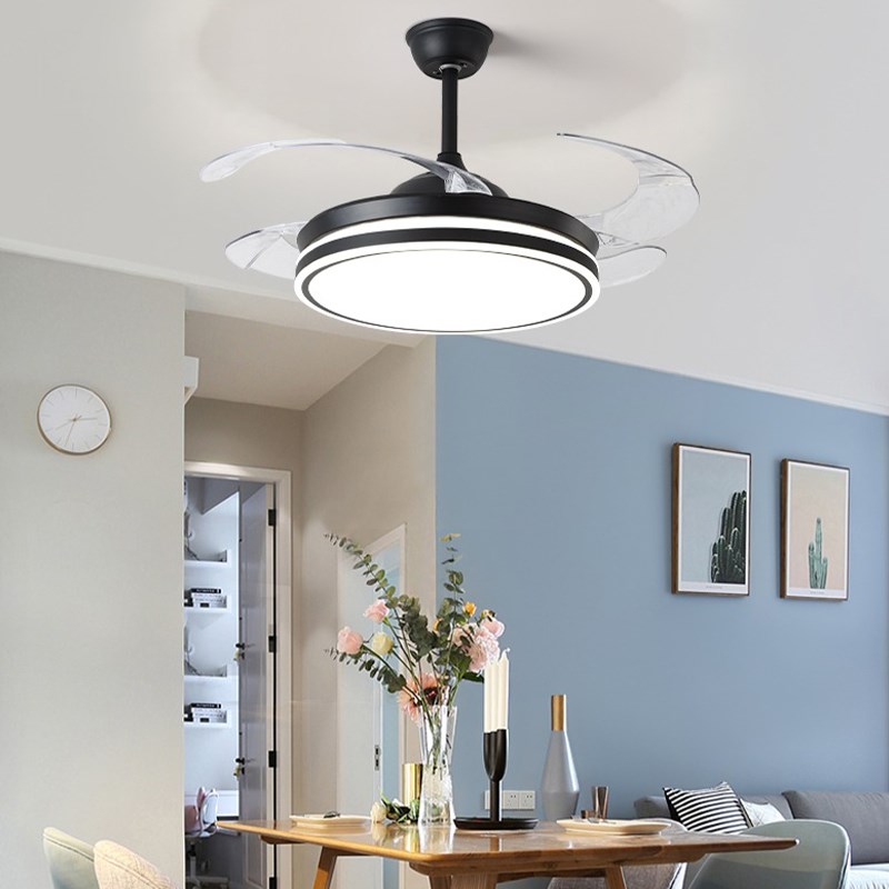 led风扇灯餐厅灯具卧室灯吊灯电风扇隐形吊扇灯客厅灯新款电扇灯