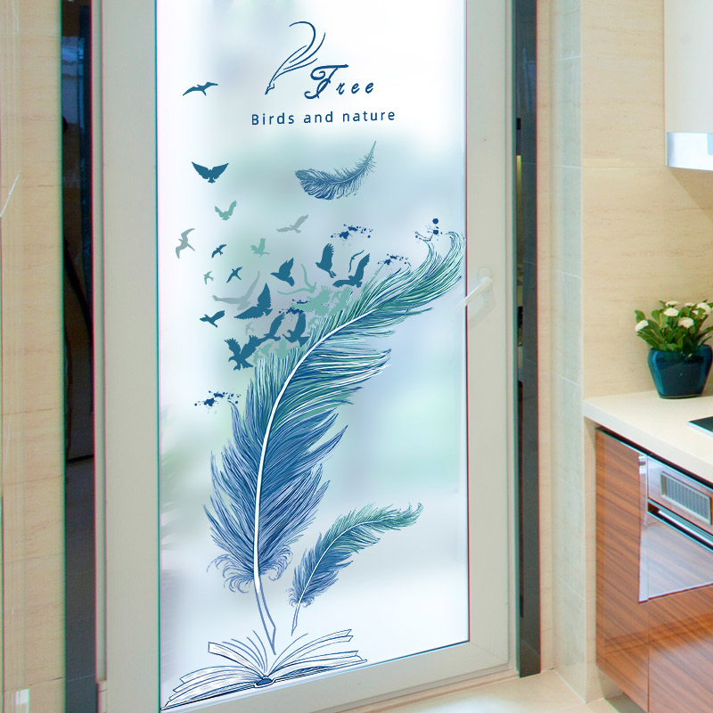 卡通浴室厨房卧室玻璃门贴纸卫生间墙上装饰墙贴画防水自粘小图案