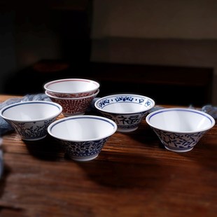 初田釉下彩中号米饭碗陶瓷碗家用面碗健康隔热防烫