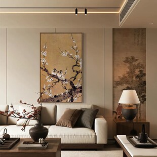 宋式美学花鸟中式覆古艺术感挂画古风客厅玄关走廊装饰画欢喜雀跃