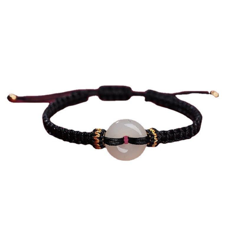 和田玉平安扣手环绳红手链女男本命年转运编织绳子2025新款情人节