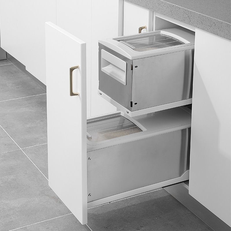 开门式抽屉式米箱储米桶嵌入式不锈钢厨房橱柜面粉箱双层调味料篮,家装主材,米桶,淘宝优惠券,粉丝福利购,淘宝优惠卷